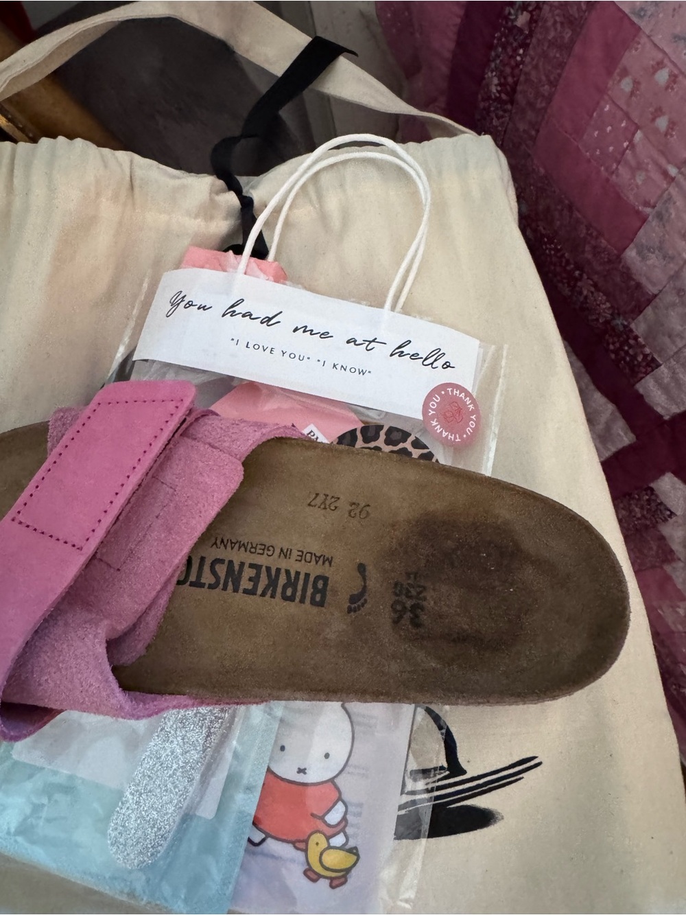 Birkenstock Pink Suede Single Strap Mules - Picture 5 of 7